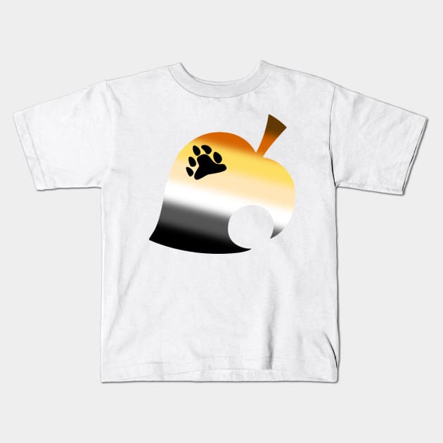 Gay Bear Pride Racoon Leaf Crossing gradient Kids T-Shirt by incloudines